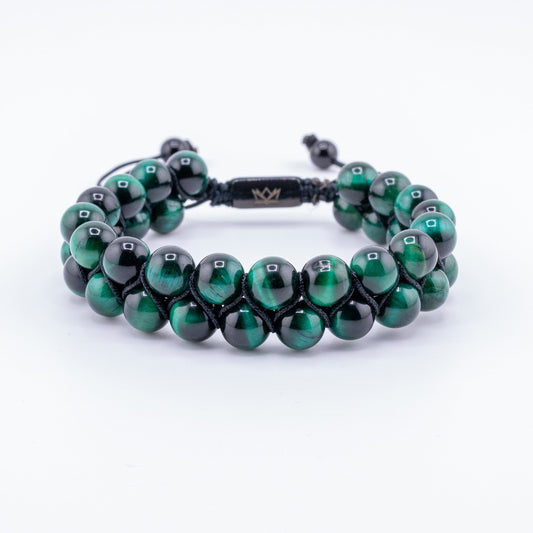 Pulseira Signature Dual Olho de Tigre Verde